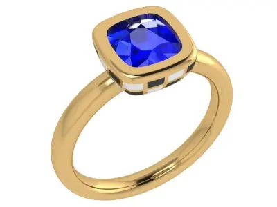Cushion Cut Solitaire Ring 3860 3D print model