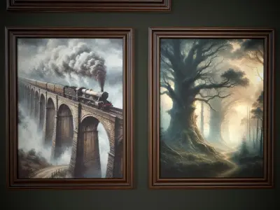 Vintage paintings Low-poly 3D model