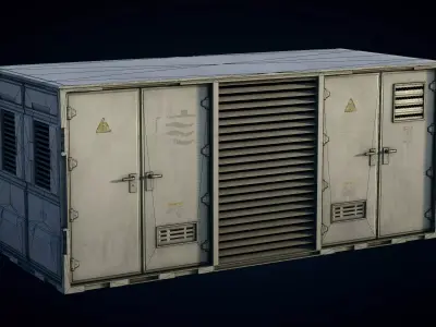 Electrical Container Box Large - Industrial Machine Type E Low-poly 3D model