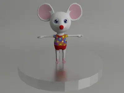 Disco Mouse Low-poly 3D model