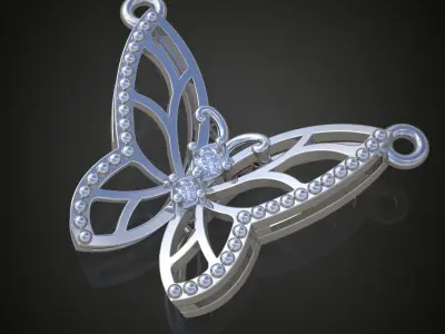 Butterfly Pendant  3D 0123 printable model11 3D print model