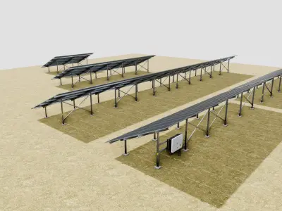 5 in 1 Solar Energy Structures 3D model