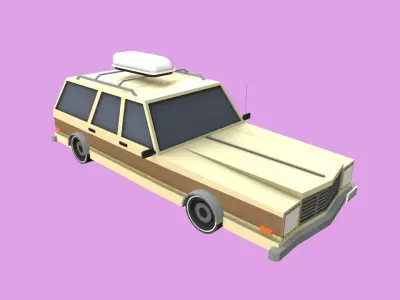 Lowpoly Family Car Low-poly 3D model