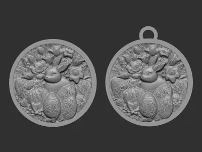 Easter Rabbit with egg decor  3D print model