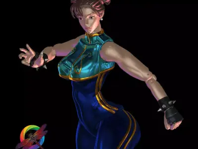 Chun li Sport outfit articulate 3D print model