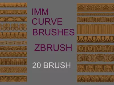 IMM ORNAMENT CURVE BRUSHES 3D model