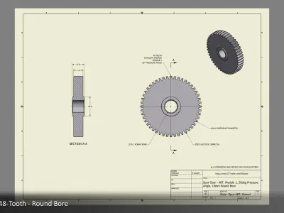 48-Tooth Spur Gear 03 3D print model