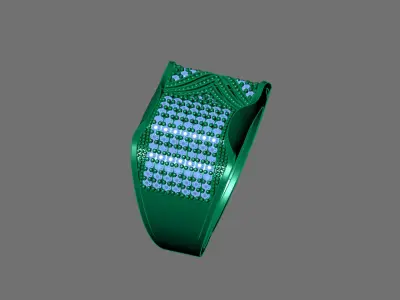 Gents Rings Diamond Men Ring STL 3DM 3D ready print model 3D print model