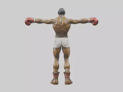 Boxer in Uppercut Pose statue model 3D model
