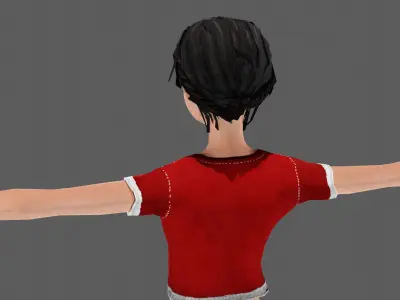 Sport Female Humanoid Rigged Character Low-poly 3D model