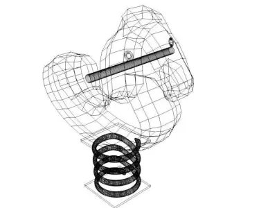 Playground Element - Spring Horse 3D model