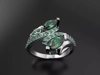 2 Marquis ring  3D print model