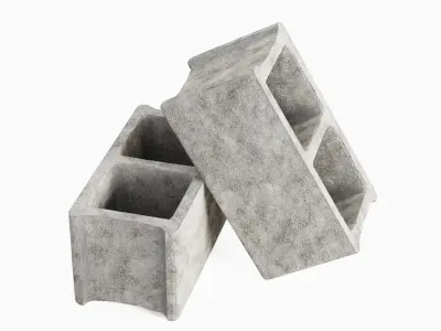 Concrete Construction Blocks 01 Low-poly 3D model