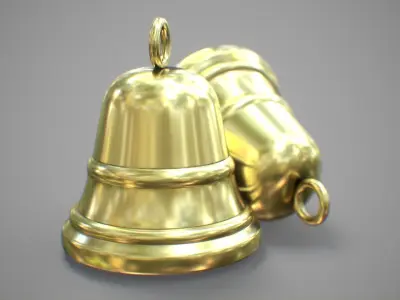 Golden Christmas Bell 3D model
