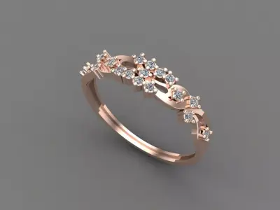 Womens Diamond Signet Ring Women Rings 3dmodels 3D print model 3D print model 54