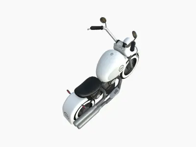 Motorcycle Cartoon A10 White Racing - Custom Vehicle Design Low-poly 3D model
