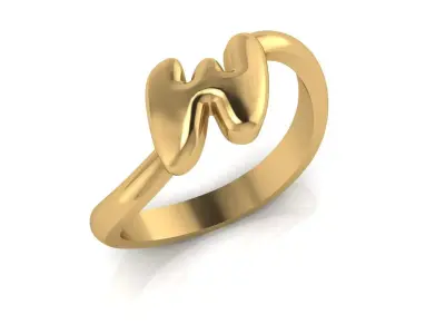 W alphabet baypass ring 3D print model