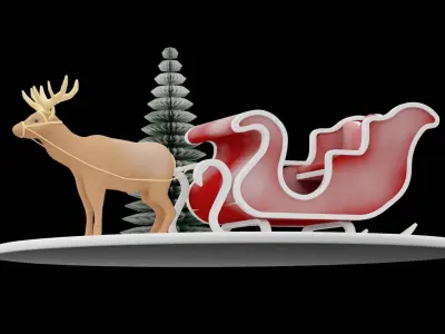 Christmas Reindeer Low-poly 3D model