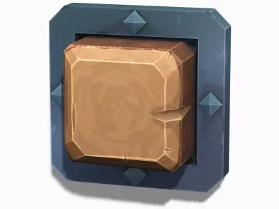 Stylized Wall Button - PBR Game Ready Low-poly 3D model