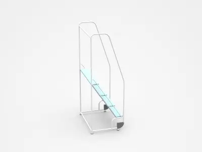 Industrial Semi-leveled  Inclined Shelf 3D model