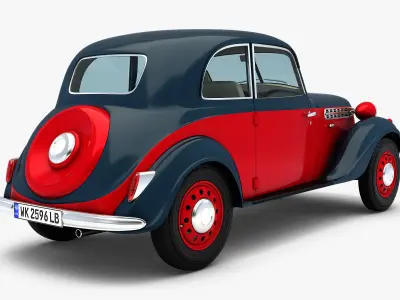 Retro Car Coupe v 1 3D model