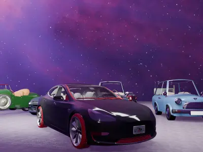 Stylized Car Pack 12 Game Ready Vehicles Classic Sports Cartoon Low-poly 3D model