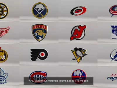 NHL Eastern Conference Teams Logos 3D Model Pack