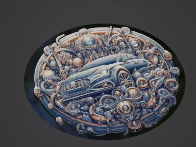 Car Medallion 3D print model 10