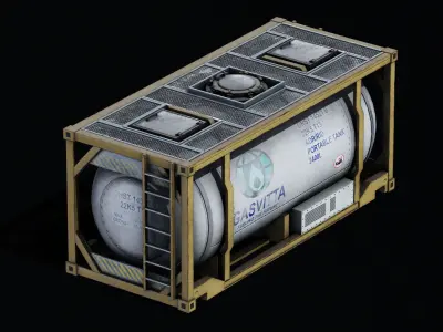  ISO Tank - Diesel - Gas Low-poly 3D model