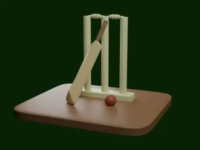 Sports 3D Model cricket wicket - cricket wicket 3D print model
