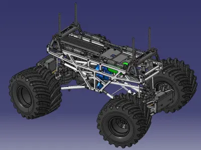 RC Bigfoot SUV chassis 3D model