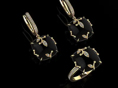 Ring and Earrings 147 3D print model