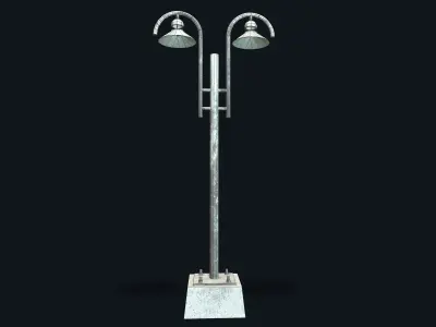 Old Street Lamp Low-poly 3D model PBR Low-poly 3D model