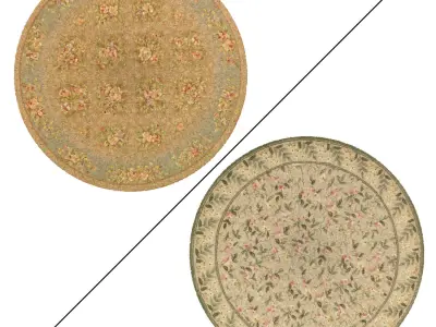 Round Rug Set 187 3D model