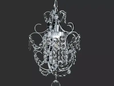 Amorette 1-Light Chrome Glam Lighting Mini Pendant Chandelier 3D model