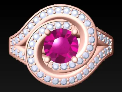 Diamond Ring - Womens Rings - G2N128 3D print model