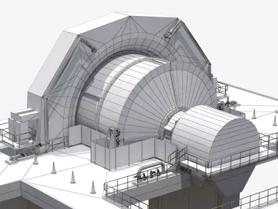 Mining Grinding Mills Low-poly 3D model