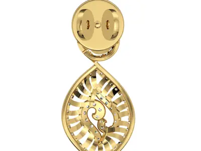 Women Earrings 3dm STL FBX OBJ Render Details 3D print model