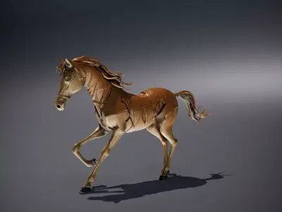 Metallic Horse Sculpture model pack Low-poly 3D model purchase