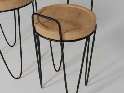 Coffe tables with wire legs 3D model