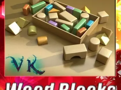 Wooden Toy Blocks 3D model