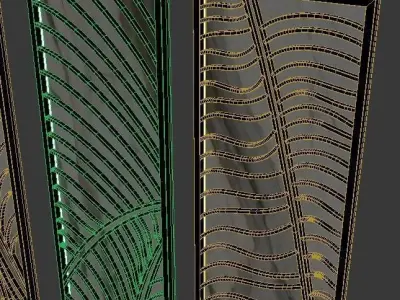 Partition palm leaf pattern 3D model