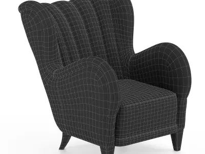 Scandinavian Modern Club Chair Low-poly 3D model