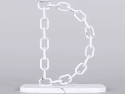 Alphabet D Chain White Candleholder 3D Model True 4K PBR Render Low-poly 3D model