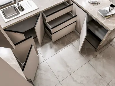 Kitchen fully parametric Resizable manufacturable 0066 3D model