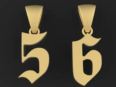number pendant necklace 3D print model