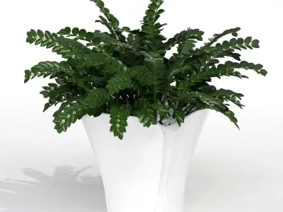 Barcelona design flowerpots set 02 3D model