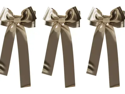 Set of festive bows 3D model