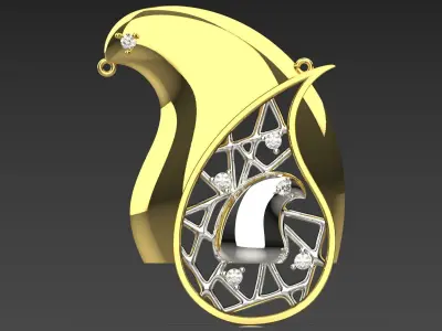 gold pendant jp0276 3D print model