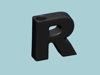 Vase R - Alphabet Vases Collection Letters - STL Printable 3D print model